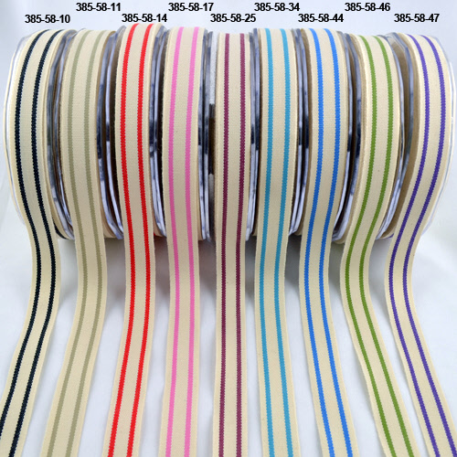 385       Organic Cotton Blend / Stripes in 16mm & 38mm