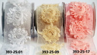 393-38 Sheer / Braid flowers wired 63mm