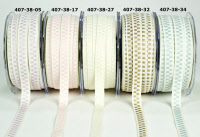 407-38 Solid Ivory / Woven Check 10mm
