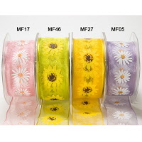 MF Organzalint floral 38mm wired