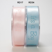 RD Satijnlint met Baby Boy/Girl in 10mm & 25mm